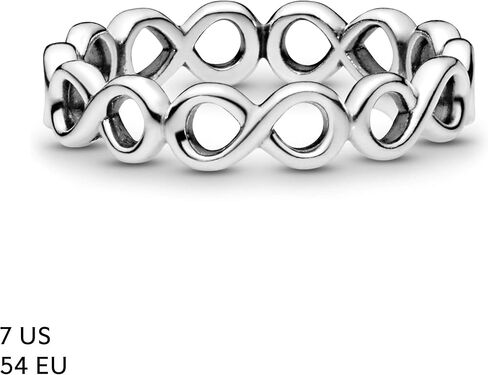 Pandora Simple Infinity Band Ring - Sterling Silver Ring for Women - Layering or Stackable Ring - Gift for Her - Sterling Silver - Size 7 in Saudi Arabia