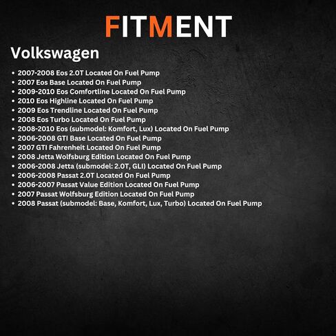 مستشعر ضغط الوقود متوافق مع 2006-2009 Volkswagen Eos GTI Jetta Passat 2006-2012 Audi A3 A4 A5 A6 Q5 S5 TT استبدال 06E906051K 06E906051E in Saudi Arabia