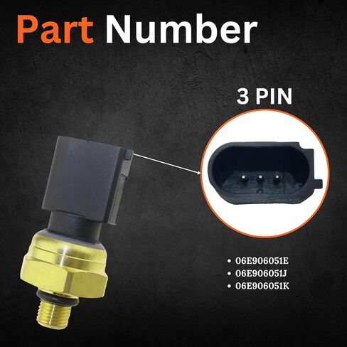 مستشعر ضغط الوقود متوافق مع 2006-2009 Volkswagen Eos GTI Jetta Passat 2006-2012 Audi A3 A4 A5 A6 Q5 S5 TT استبدال 06E906051K 06E906051E in Saudi Arabia