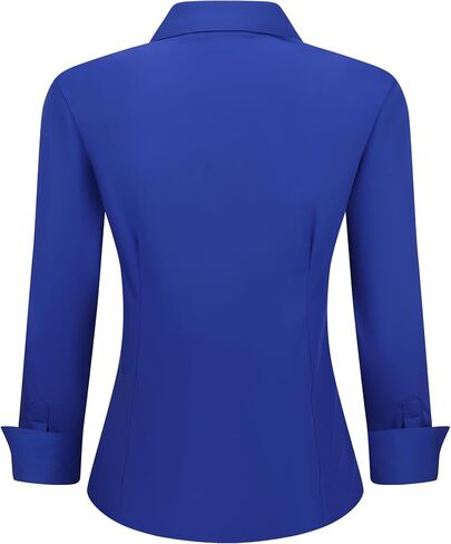 Esabel.C Womens Button Down Shirts Long Sleeve Regular Fit Stretch Work Blouse in Kuwait