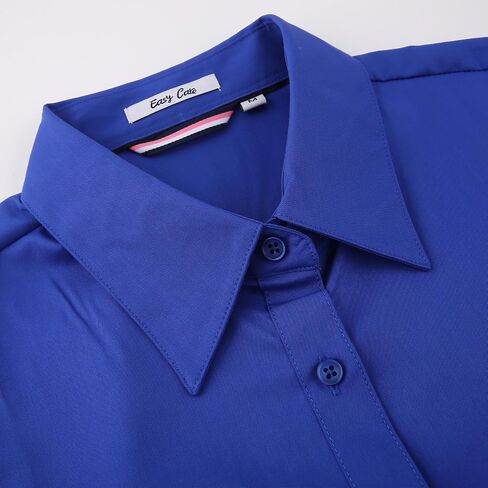 Esabel.C Womens Button Down Shirts Long Sleeve Regular Fit Stretch Work Blouse in Kuwait