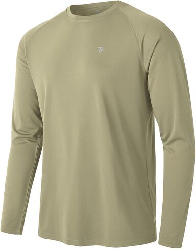 TBMPOY Men's Hiking Shirts Waterproof Dry Fit Athletic T-Shirts SPF Long Sleeve Safari Shirts Outdoor Work Swim Fishing Tops in Kuwait