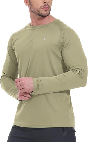 TBMPOY Men's Hiking Shirts Waterproof Dry Fit Athletic T-Shirts SPF Long Sleeve Safari Shirts Outdoor Work Swim Fishing Tops in Kuwait