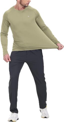 TBMPOY Men's Hiking Shirts Waterproof Dry Fit Athletic T-Shirts SPF Long Sleeve Safari Shirts Outdoor Work Swim Fishing Tops in Kuwait