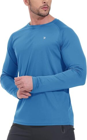 TBMPOY Men's Hiking Shirts Waterproof Dry Fit Athletic T-Shirts SPF Long Sleeve Safari Shirts Outdoor Work Swim Fishing Tops in Kuwait