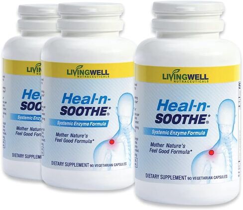 مكمل دعم المفاصل الطبيعي HEAL-N-SOOTHE - الإنزيمات المحللة للبروتين للحصول على أقصى قدر من الدعم المشترك ودعم الظهر - عدد 270 للرجال والنساء in Kuwait