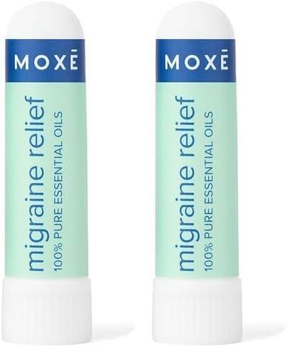 MOXE Migraine Relief Nasal Inhalers, Essential Oils for Headaches & Tension Relief, Portable Aromatherapy, Easy-to-Use, Pure & Undiluted, Peppermint, Spearmint, Eucalyptus, Tea Tree, USA Made, 3 Pack in Kuwait