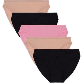 Women's 5-Pack Organic Cotton Stretch Bikini Panties, Ladies Soft Breathable Comfort Sexy Underwear