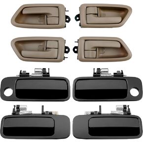 Gledewen Exterior & Interior Door Handle Set, Beige, Compatible with 1997-2001 Toyota Camry, Front & Rear & Left & Right, 6922033040, 6921033040, 6927733020, 6927833020, Driver Passenger Handle