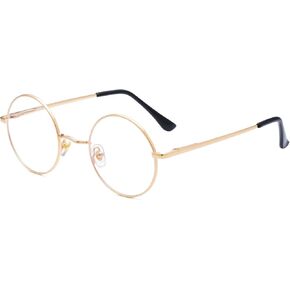 Small Round Metal Frame Glasses for Women Men Circle Clear Lens Non Prescription Eyeglasses