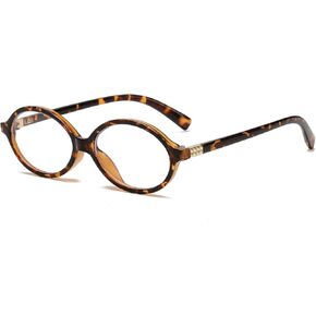 Fashion Oval Frame Glasses for Women Men Oval Lens Non-prescription Nerd Eyeglasses