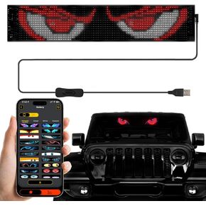 Scrolling LED Sign, 15"x4" Programmable Flexible LED Digital Display, Smart APP Control Custom Text DIY Pattern Animation Matrix Panel Board Banner LED Lights for Car Concert Store Decor