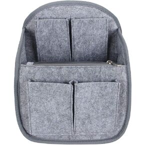LUXJA Mini Backpack Organizer, Small Felt Organizer Insert for Backpack, Gray