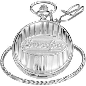 Fathers Personalized Engraved Pocket Watch, Engraved Dad, Grandpa for Father and Grandpa,Men's Pocket Watch with Chain