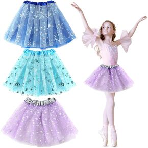 Geyoga 3 Pack Toddler Tutu Skirts Birthday Party Fancy Dress up for Toddler Girls 3-8 Sparkle Layered Tulle Tutu for Cosplay