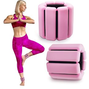 2Pcs Ankle Weights for Women Fitness - 2 Lbs Adjustable Wrist Weights for Water Aerobics Equipment Yoga Weights for Women - Fitness Equipment Pilates Ankle Weights Pool Exercise Equipment for Seniors