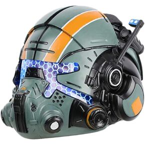 Green Resin Aviator Helmet Men Full Face Mask Halloween Cosplay Costume for Adults Accessories Collectibles