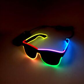 MaxLax EL Wire colourful glasses, Portable Battery Pack Glowing Rope Lights el glasses for Parties, Halloween