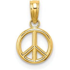 Lex & Lu 14k Yellow Gold 3D Peace Symbol Charm