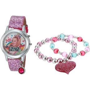 Accutime JoJo Siwa Girls' Quartz Watch with Rubber Strap, Pink and Multicolor, 13mm [Model: JOJ40050AZ]