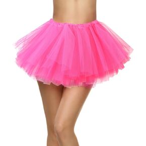 Hot Pink Tutus for Women, 5 Layered Adult Tutus Skirts for Women, Classic Elastic Pink Tutu Dress for Girls
