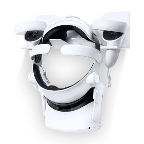 PS VR2 Wall Mount Kit, All in One Solid Metal Wall Mount Kit for PS VR2 Headset, PS VR2 Controllers, PS5 Controllers, PS5 Headphone and PS5 Media Remote - White