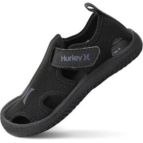 Hurley Kona Toddler Water Shoes - Beach Essentials, Girls and Boys Closed Toe Sandals, Lightweight, Breathable, Kids Water Shoes with Non-Slip Sole and Adjustable Straps, Outdoor Toddler Swim Shoes