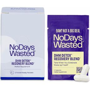 DHM Detox® - No Days Wasted® - New Look - Dihydromyricetin (DHM Supplement), Milk Thistle, Prickly Pear, B Vitamins, Hydration Electrolytes Blend-Take During Evening for Better Next Day and Recovery
