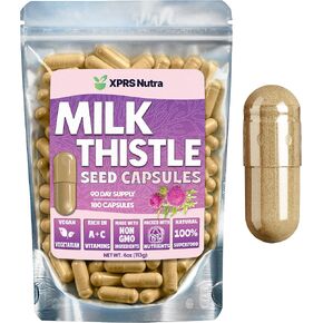 Milk Thistle Seed Capsules - 180 Count (3 Month Supply) Premium Milk Thistle Supplement Rich in Silymarin to Support the Liver and Digestion - Pure, Non-GMO Cardo Mariano Milk Thistle Pills