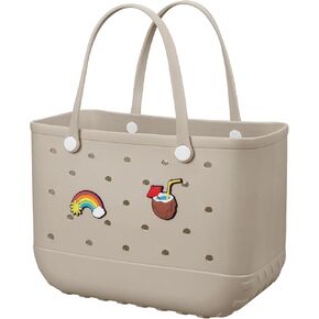 Beach Bag Rubber Tote Bag - Waterproof Travel Bag for Women Washable Tote Bag Handbag for Sports Beach Market Pool