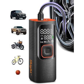 Tire Inflator Portable Air Compressor - Powerful 150PSI & 2X Faster, Accurate Pressure LCD Display, Cordless Easy Operation - Portable Air Pump for Car, Motorcycle, E-Bike, Ball