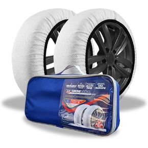 Automotive Snow Socks for Tires - Eco Series for Efficient Grip Alternative for Tire Snow Chain - Snow Traction Device for Passenger Cars SUVs Trucks Winter Emergency Accessory European(X-Large)