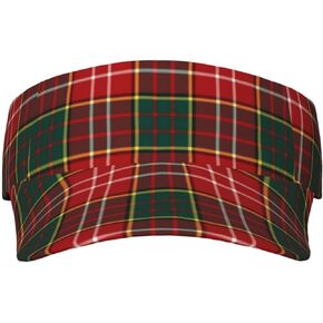 Christmas Plaid Checkered Sun Visor Cap,Funny Beach Golf Running Tennis Empty Top Baseball Cap for Women Men