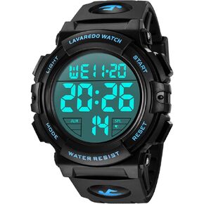 L LAVAREDO Mens Digital Watch Sports Military Watches Waterproof Outdoor Chronograph Wrist Watches for Men with LED Back Ligh/Alarm/Date