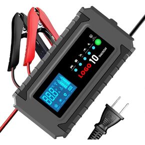 Advanced Automotive Battery Charger & Maintainer | Intelligent Smart Battery Management System | Compatible with Lead-Acid, Gel, AGM Batteries | 12V & 24V Dual Voltage | Rapid Charging (10A)