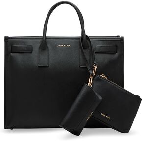 Anne Klein AK 3 Piece Work Tote Gift Set, Black