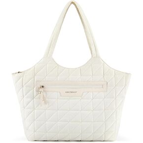 BAGSMART Tote Bag for Women, Lightweight Travel Tote Bags with Zipper, Quilted Puffer Shoulder Bag Handbag for Work