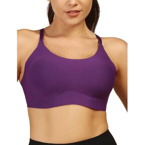 Sports Bra, Light Support Criss-Cross Back Bras, Breathable Strappy Back Chic Wireless Seamless Bra