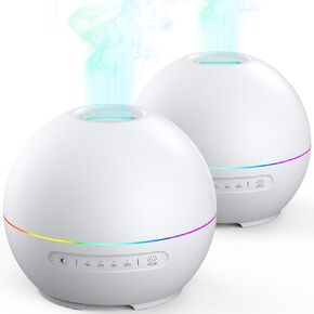 Essential Oil Diffuser 200ml - 7 LED Colors, 4 Timer Settings, Quiet Operation, Auto Shut-Off, Humidifier for Home, Office & Bedroom, 10 Hours Continuous Mist
