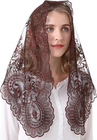 Gold Latin Mass Church Mantilla Lace Veil For Prayer Catholic Mass Church Veil Women's Latin Mass Head Covering in Kuwait