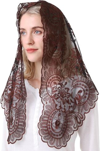 Gold Latin Mass Church Mantilla Lace Veil For Prayer Catholic Mass Church Veil Women's Latin Mass Head Covering in Kuwait