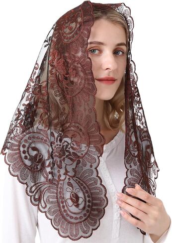Gold Latin Mass Church Mantilla Lace Veil For Prayer Catholic Mass Church Veil Women's Latin Mass Head Covering in Kuwait