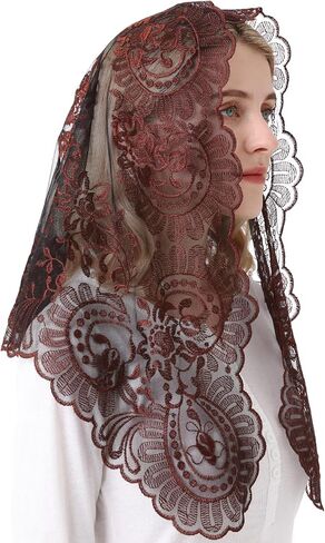 Gold Latin Mass Church Mantilla Lace Veil For Prayer Catholic Mass Church Veil Women's Latin Mass Head Covering in Kuwait
