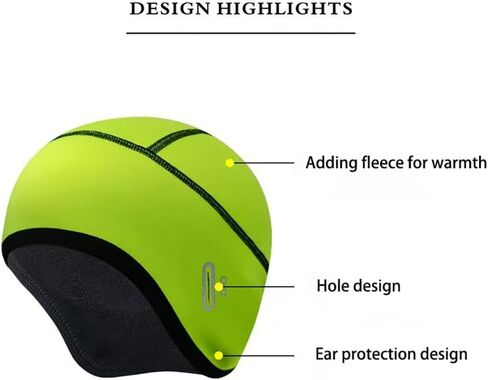 Winter Helmet Liner Skull Cap, Fleece Lined Warm Cycling Cap with Glasses Holes in Saudi Arabia