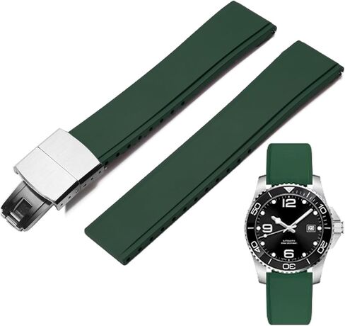 FKM Rubber Watch Bands Deployment Clasp Adjustable CTS Fluororubber 19mm 20mm 21mm 22mm Quick Release Soft Durable FKM Rubber Watch Strap Universal Replacement Band Strap for Men Women in Saudi Arabia
