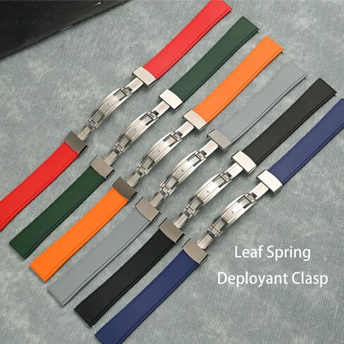 FKM Rubber Watch Bands Deployment Clasp Adjustable CTS Fluororubber 19mm 20mm 21mm 22mm Quick Release Soft Durable FKM Rubber Watch Strap Universal Replacement Band Strap for Men Women in Saudi Arabia