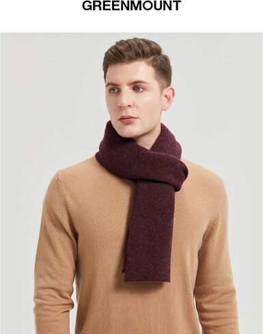 GreenMount Men’s Cashmere Scarf Ribbed Knitted 100% Cashmere Scarf Warm Thick Soft for Fall Winter Men in Saudi Arabia