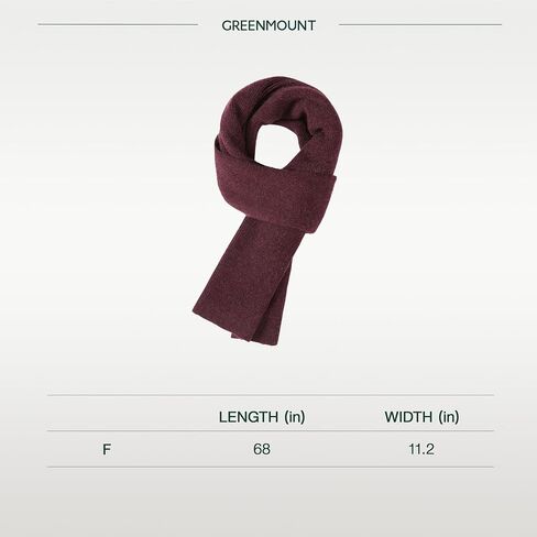 GreenMount Men’s Cashmere Scarf Ribbed Knitted 100% Cashmere Scarf Warm Thick Soft for Fall Winter Men in Saudi Arabia