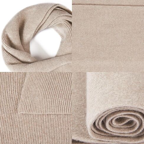 GreenMount Men’s Cashmere Scarf Ribbed Knitted 100% Cashmere Scarf Warm Thick Soft for Fall Winter Men in Kuwait