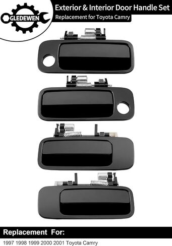 Gledewen Exterior & Interior Door Handle Set, Beige, Compatible with 1997-2001 Toyota Camry, Front & Rear & Left & Right, 6922033040, 6921033040, 6927733020, 6927833020, Driver Passenger Handle in Saudi Arabia
